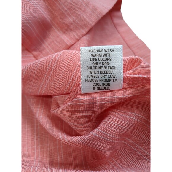Croft & Barrow Easy Care Men’s Size XXL Button Down Shirt Textured Peach - Picture 10 of 11